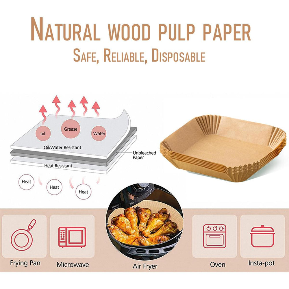6.7 - 7.9 inches Air Fryer Disposable Paper Liners, Square – BOXTOHEART